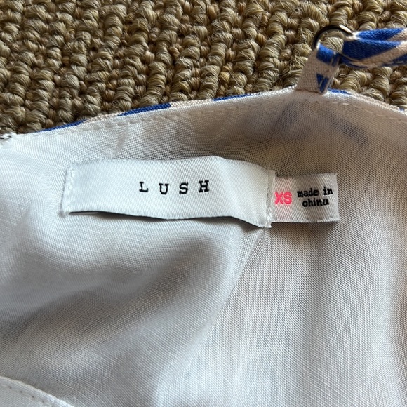 NWOT Lush World Wonder Blue Stripe Tie-front Midi Dress XS - Picture 9 of 11